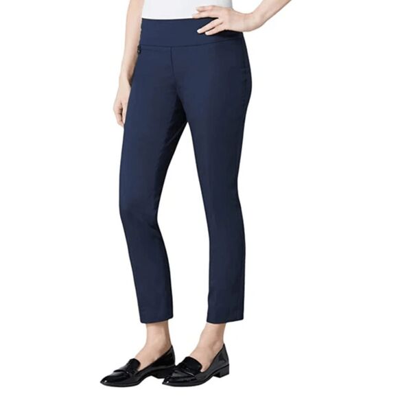 NY&Co NWT Navy Blue Stretch Pull-On Dress Pants, Size Medium, MSRP $50 - Picture 1 of 10